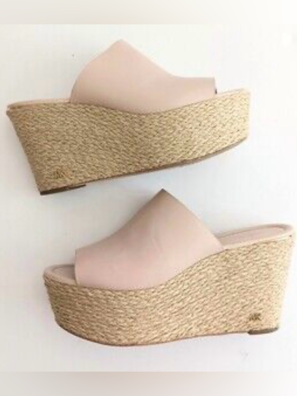 Michael Kors Cunningham Blush Platform Espadrille Wedge Sandals Size 9